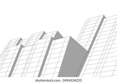 Abstract modern architecture vector 3d illustration