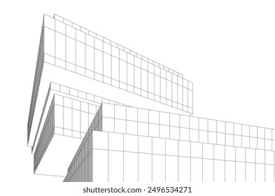 Abstract modern architecture vector 3d illustration