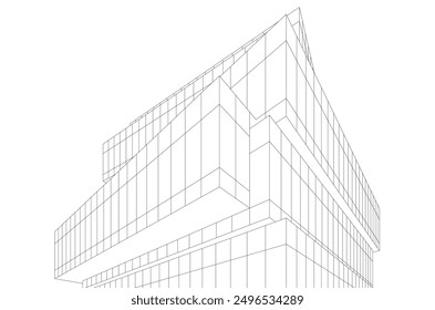 Abstract modern architecture vector 3d illustration