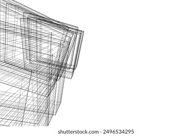 Abstract modern architecture vector 3d illustration