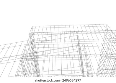 Abstract modern architecture vector 3d illustration
