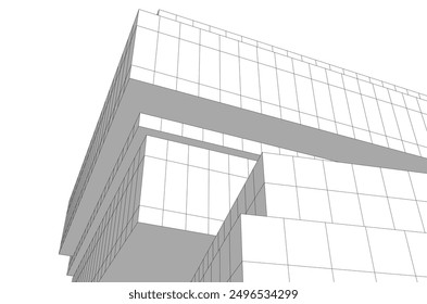 Abstract modern architecture vector 3d illustration