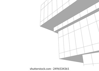Abstract modern architecture vector 3d illustration
