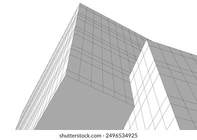 Abstract modern architecture vector 3d illustration