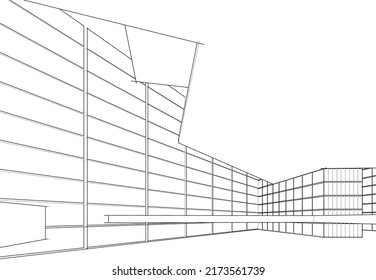 Resumen del dibujo de vector de arquitectura moderna