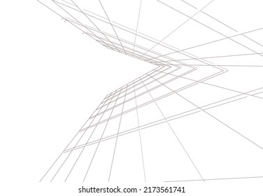 Abstract modern architecture vector drawing