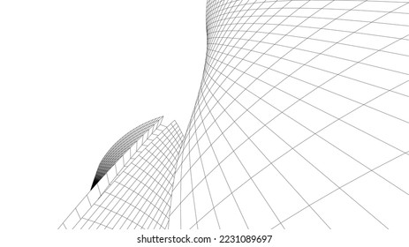 Abstract modern architecture vector drawing