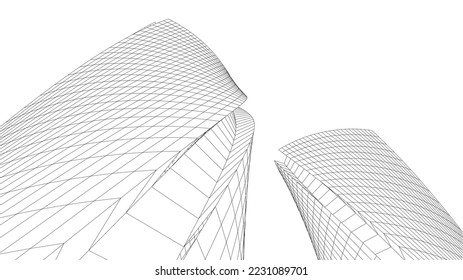 Resumen del dibujo de vector de arquitectura moderna