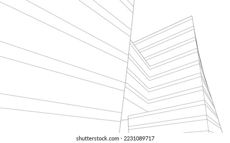 Abstract modern architecture vector drawing