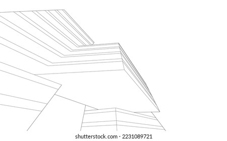 Abstract modern architecture vector drawing