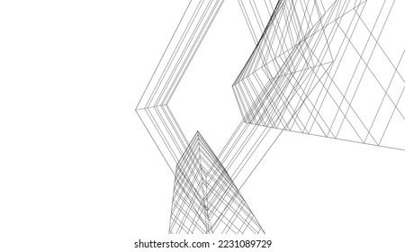 Abstract modern architecture vector drawing