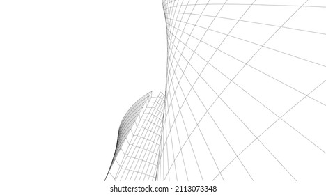 Abstract modern architecture vector illustration on white