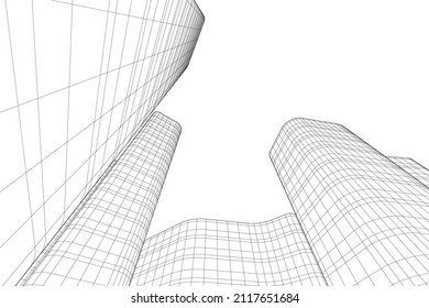 Resumen de la ilustración vectorial de la arquitectura moderna