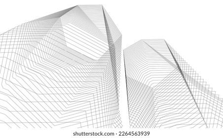 Abstract modern architecture vector illustration