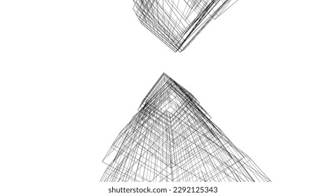 Abstract modern architecture vector illustration