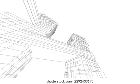 Resumen de la ilustración vectorial de la arquitectura moderna