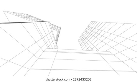 Abstract modern architecture vector illustration