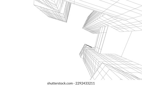 Abstract modern architecture vector illustration