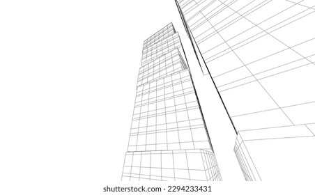 Resumen de la ilustración vectorial de la arquitectura moderna