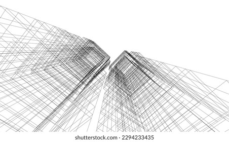Abstract modern architecture vector illustration
