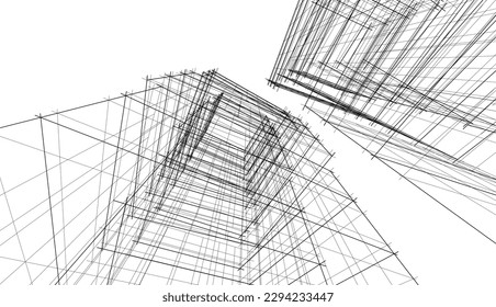 Abstract modern architecture vector illustration