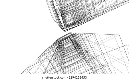 Abstrakte moderne Architektur, Vektorgrafik