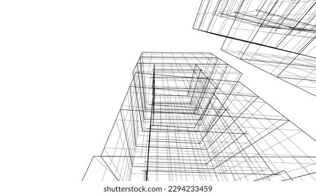 Abstract modern architecture vector illustration