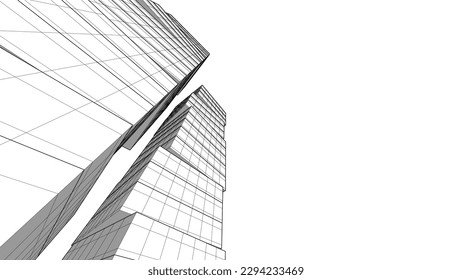 Abstract modern architecture vector illustration