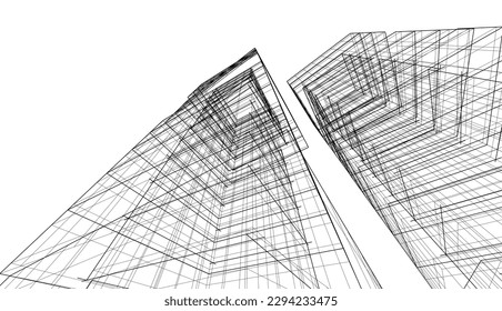 Resumen de la ilustración vectorial de la arquitectura moderna