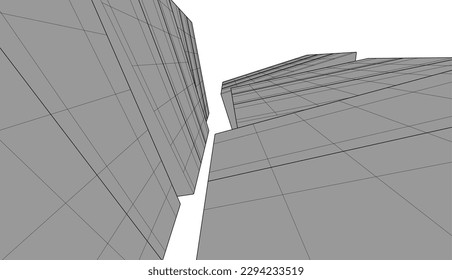 Abstract modern architecture vector illustration