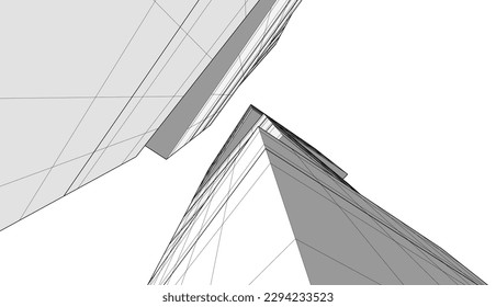 Abstract modern architecture vector illustration
