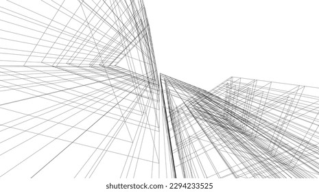 Abstract modern architecture vector illustration