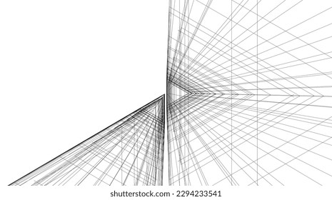 Abstract modern architecture vector illustration