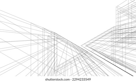 Abstract modern architecture vector illustration