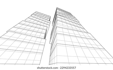 Abstract modern architecture vector illustration