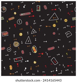 Abstract modern arrow geometric shape with black background vector file format printing file best for textile printing.