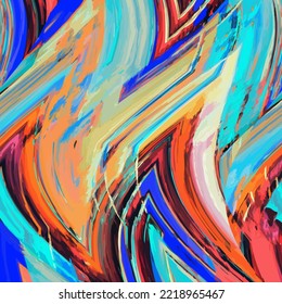 Abstract modern art background. hand drawn oil painting on canvas. multicolor texture. wavy brush strokes of paint. contemporary art.