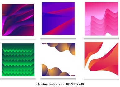 ilustración de fondo de arte moderno abstracto plantilla de banner gradiente y portada gráfica vectorial de afiche folleto geométrico,conjunto de diseño dinámico