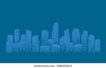 Abstract modern art city building skyscraper for wallpaper, wall art, sticker