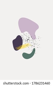 Abstract modern art composition hand drawn. Stylish minimalistic doodle drawing. Colorful shapes isolated on white background. Hipster print, modern wallpaper. Trendy vector illustration