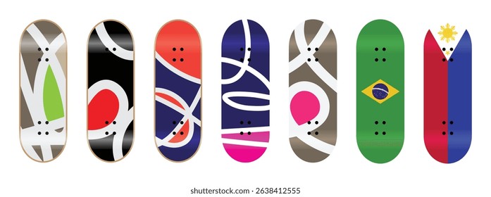 Abstract Modern Art Curve Lines Geometrical Background Brazil
Fingerboard Skateboard Deck Graphics Design Preview Mockup Template