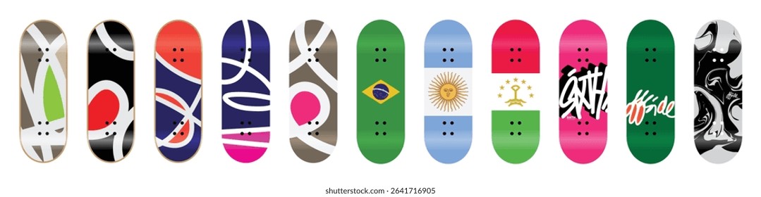 Abstract Modern Art Curve Lines Geometrical Background
Brazil Wales Argentina Tajikistan Graffiti
Fingerboard Skateboard Deck Graphics Design Preview Mockup Template