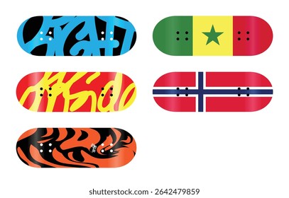 Abstract Modern Art Curve Lines Geometrical Background
Jamaica Senegal Norway Graffiti Tiger
Fingerboard Skateboard Deck Graphics Design Preview Mockup Template