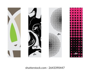 Abstract Modern Art Curve Lines Geometrical Background Pattern
Oil Spill Halftone dots
Fingerboard Skateboard Deck Graphics Design Preview Mockup Template