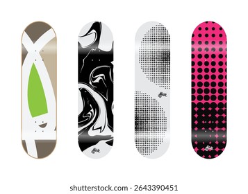 Abstract Modern Art Curve Lines Geometrical Background Pattern
Oil Spill Halftone dots
Fingerboard Skateboard Deck Graphics Design Preview Mockup Template
