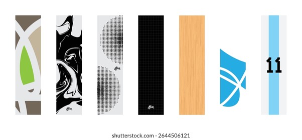 Abstract Modern Art Curve Lines Geometrical Background Pattern
Oil Spill Halftone dots Player Jersey Number
Fingerboard Skateboard Deck Graphics Design Preview Mockup Template