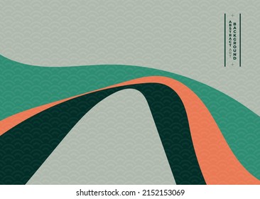 abstract modern art fluid theme flow line in green orange and dark green on grey background can be use fo decoration wallpaper notebook cover food and beverage label technology advertisement