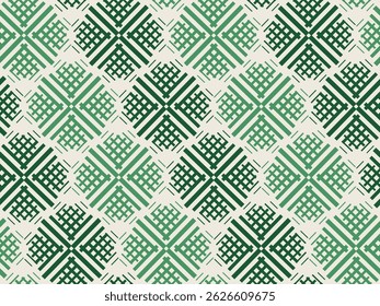 Abstract modern art seamless pattern with round texture pattern. simple winter shapes in tropical green colors.
