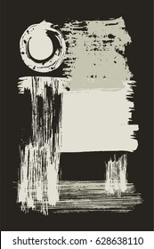 Abstract modern art vector illustration made of hand painted ink brushstrokes and smeared backgrounds. Vertical grungy design elements. Solver grey tangled lines and strokes. Creative modern arts