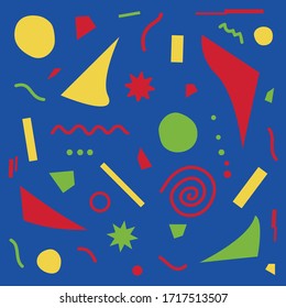 Colores primarios vectoriales de arte moderno y formas geométricas libres